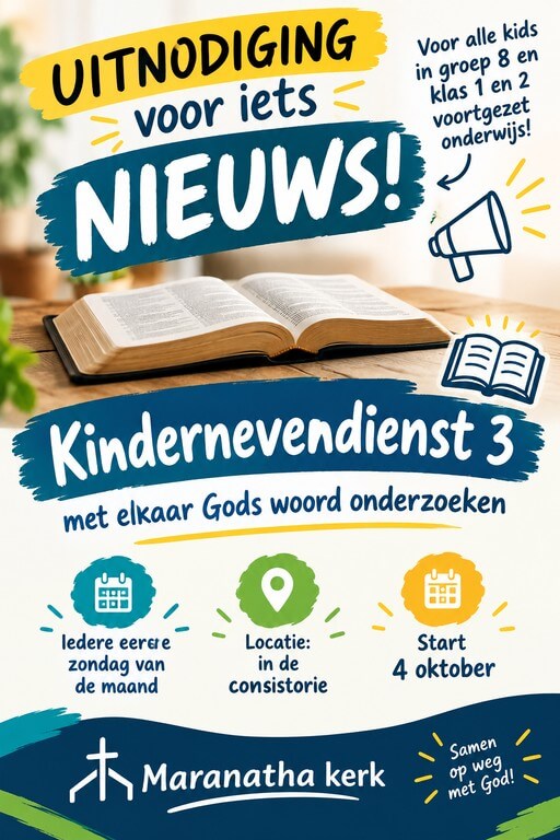 Nieuw in de Maranatha: Kindernevendienst 3